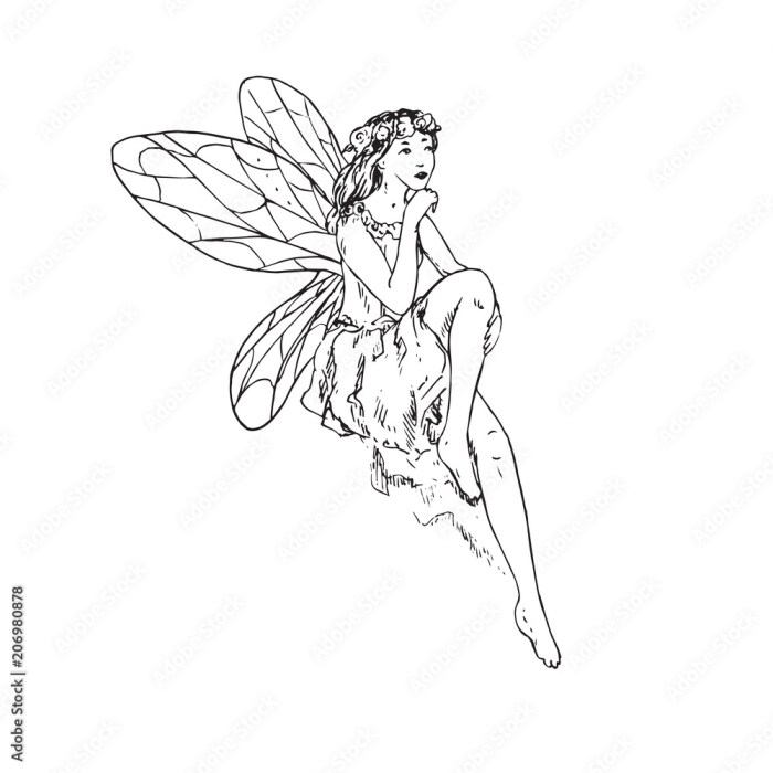 Anime fairy black and white coloring pages