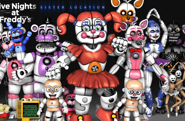 Anime fnaf sister location coloring page hueman