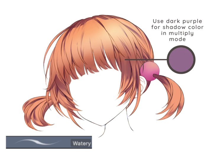 Anime hair coloring tutorial firealpaca