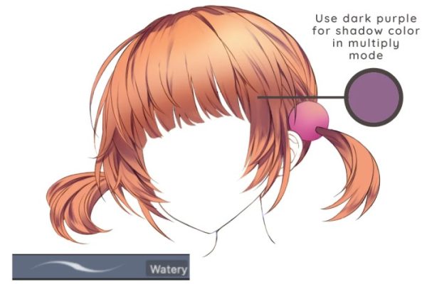 Anime hair spirals coloring