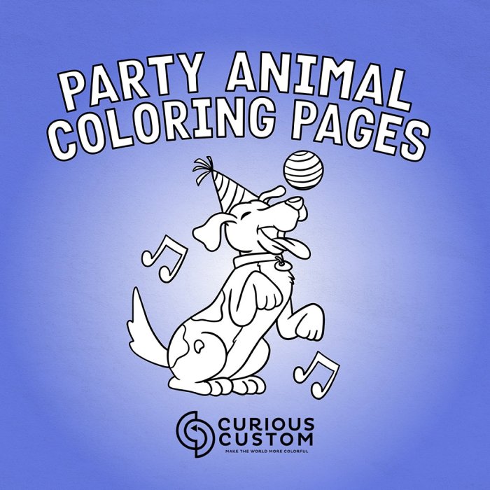 Party animal coloring pages