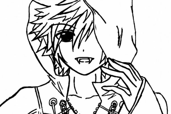 Anime boy coloring pages vampire