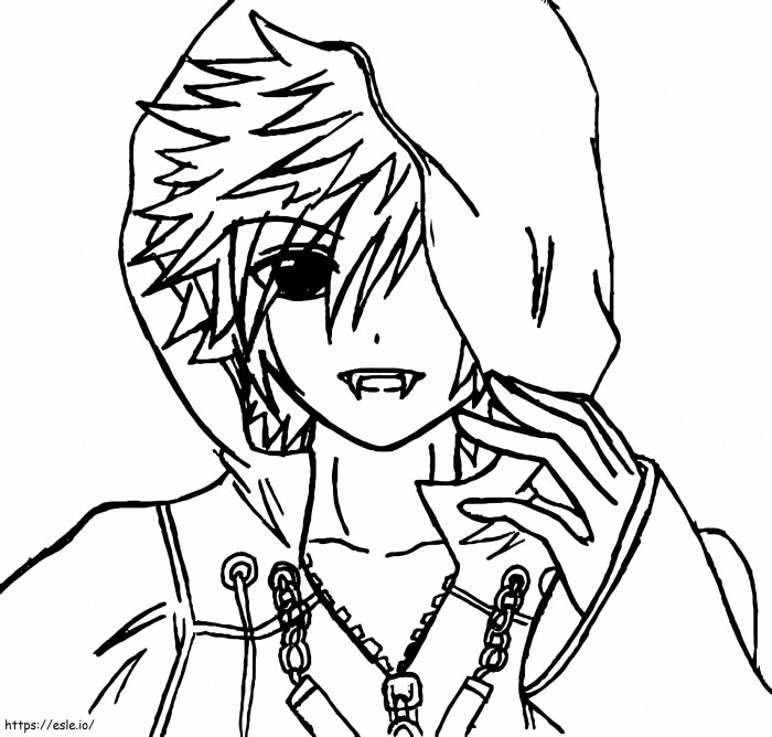 Anime boy coloring pages vampire