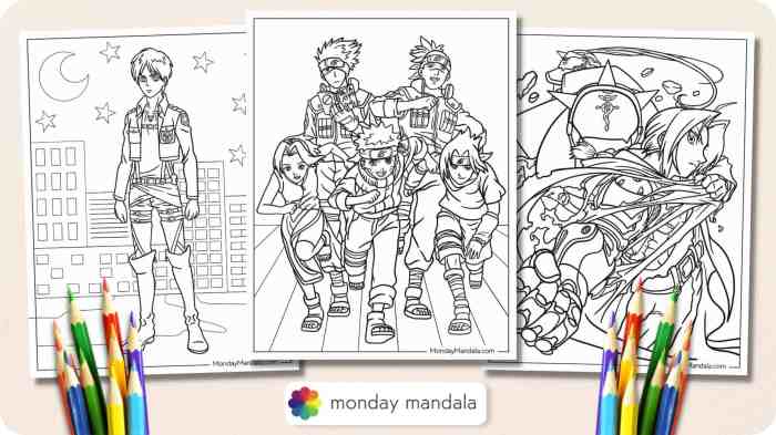 Free anime coloring pages for kids