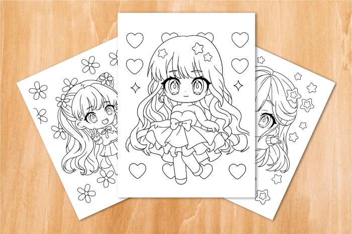 Anime chibi coloring page