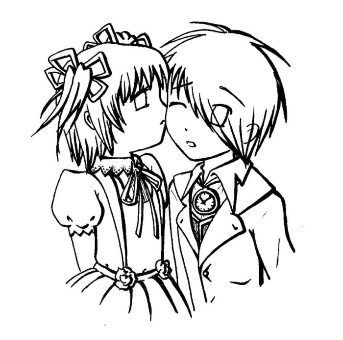 Anime chebby couples coloring pages