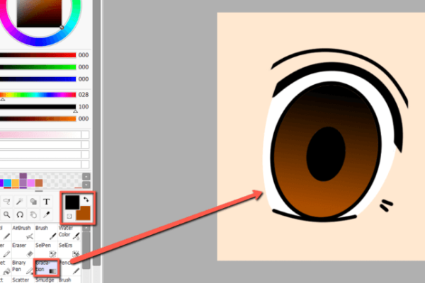 Anime eye coloring tutorial sai