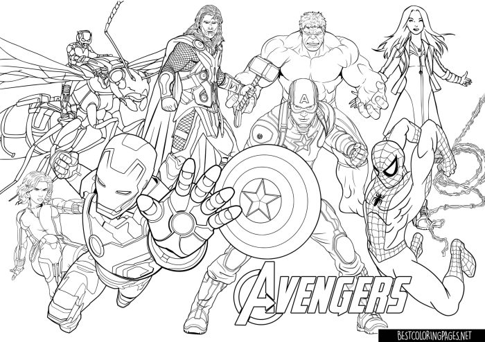 Marvel coloring book pages