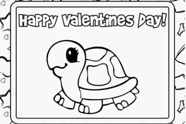 Cute animal valentine coloring pages