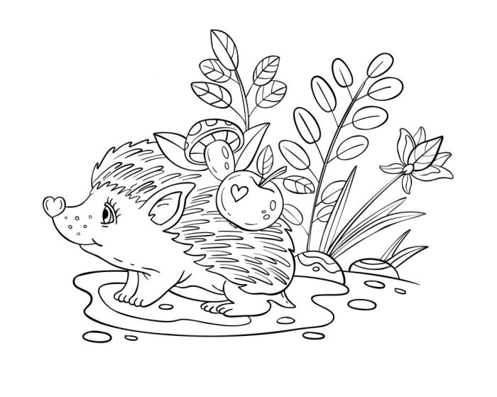 Fall animal coloring pages