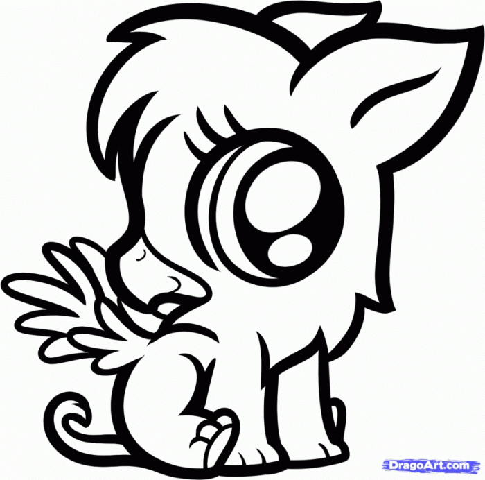 Anime animals coloring page