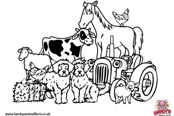 Farm animals numbers coloring pages