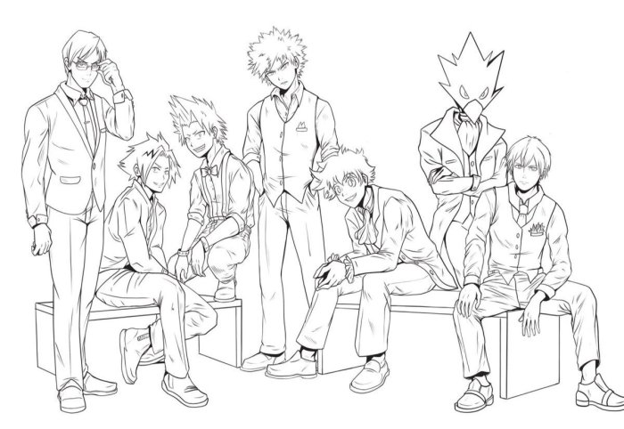 Anime boy coloring pages my hero academia