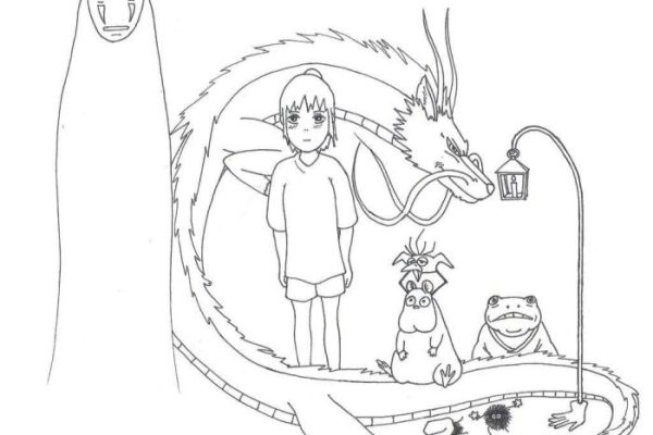 Anime coloring pages spirited away no face