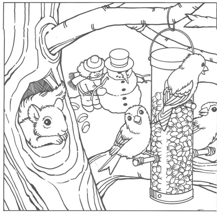 Winter animal coloring pages free