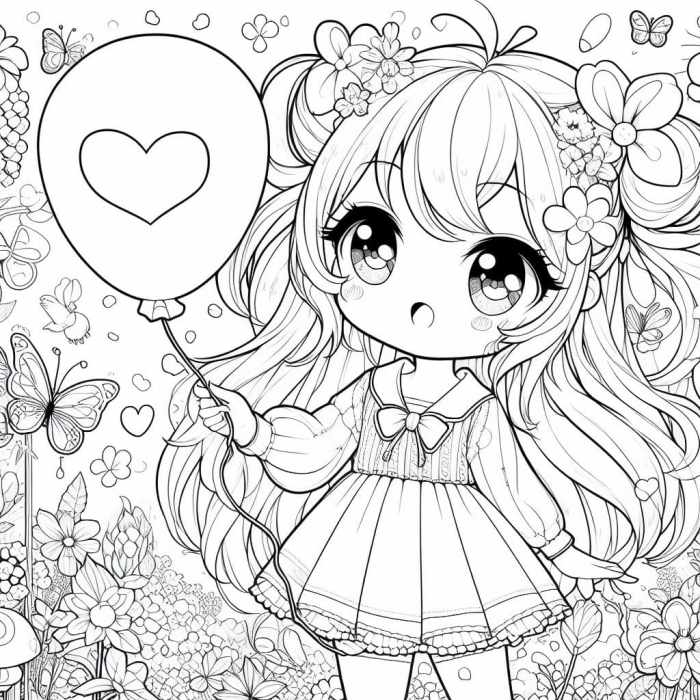 Anime kawaii coloring pages