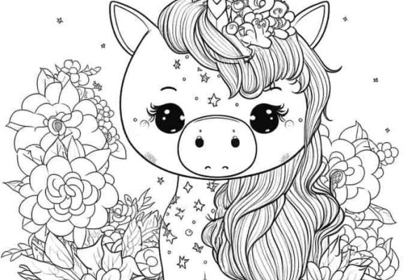 Creation animals and people coloring page