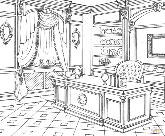 Interior design coloring book