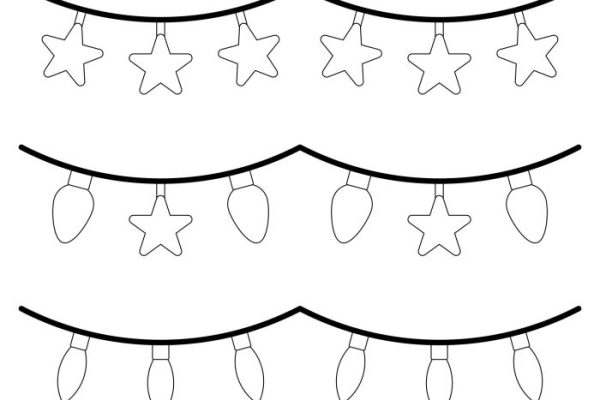 Animated christmas lights coloring to print