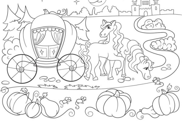 Fairy tale coloring book pages