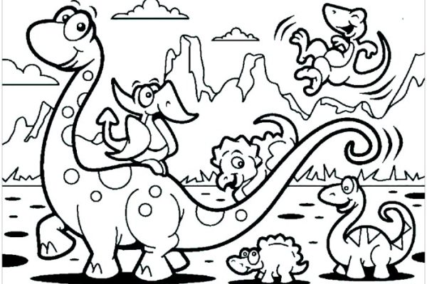 Printable dinosaur coloring book