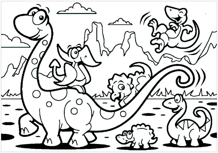 Printable dinosaur coloring book