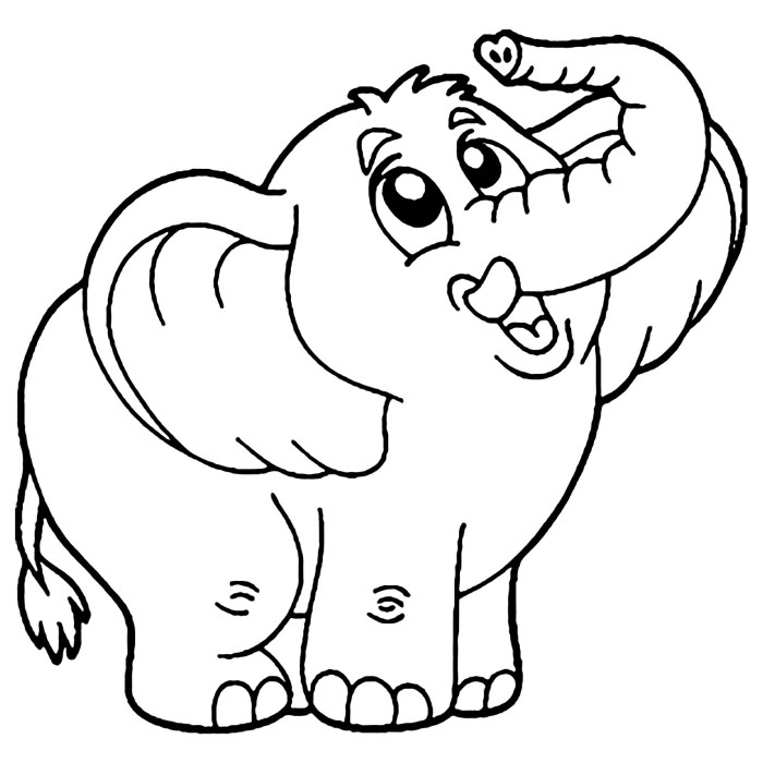 Coloring book pages of elephants