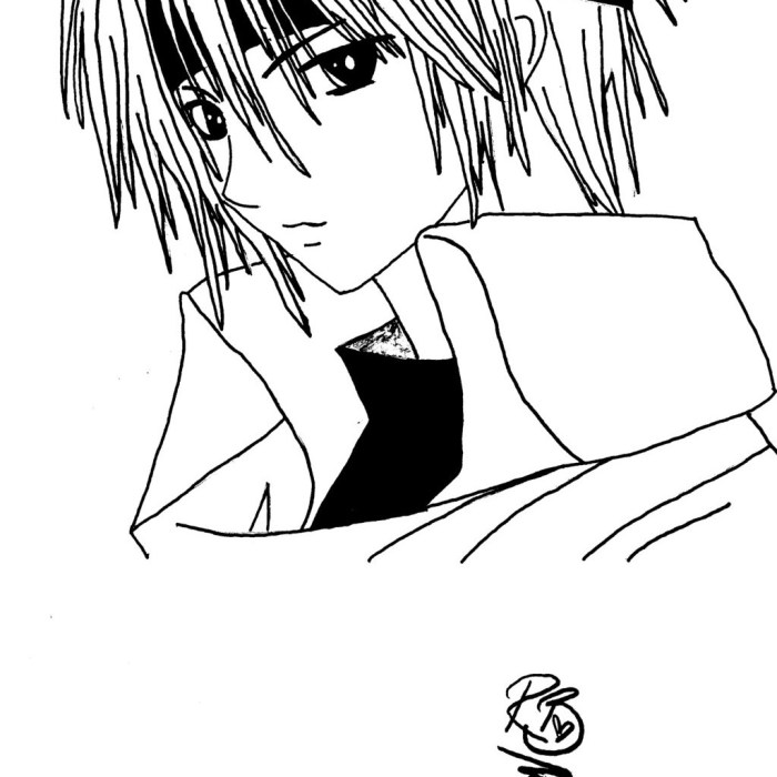 Anime child little boy coloring page