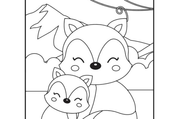 Cute coloring pages for kids animals