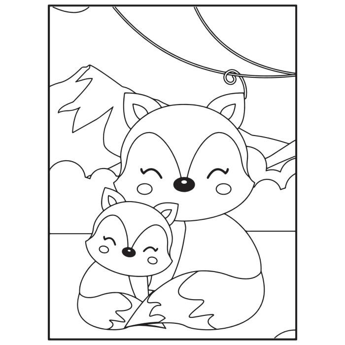 Cute coloring pages for kids animals