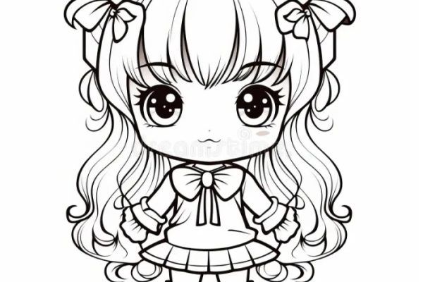 Anime coloring pages chibi female