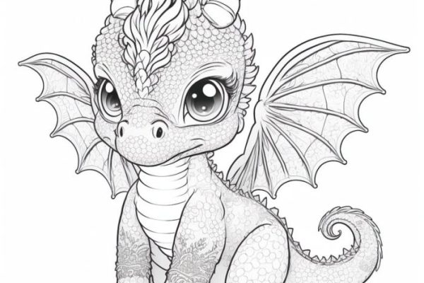 Anime dragons free coloring pages