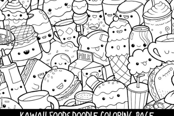 Cute food animal coloring pages