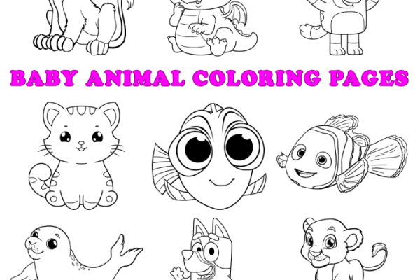 Baby animal coloring sheets