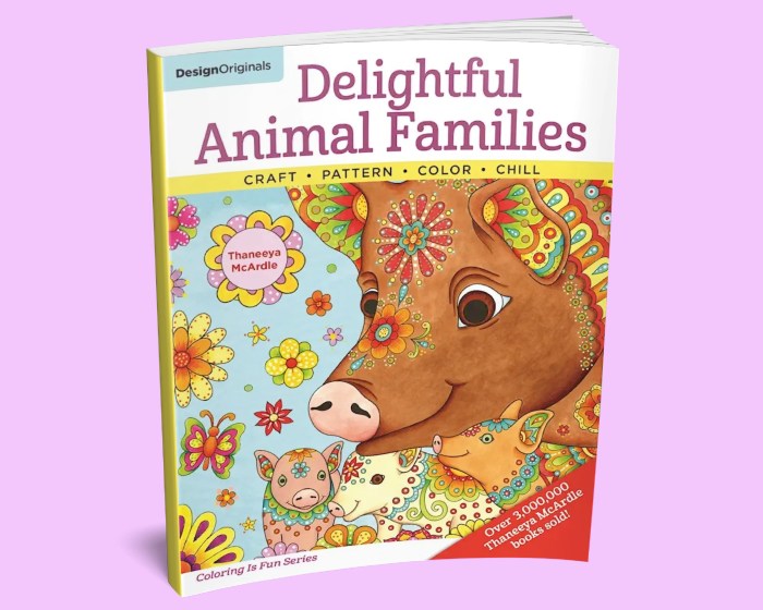 Coloring book delightful animal families design original