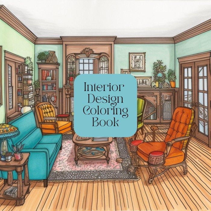 Interior design coloring book