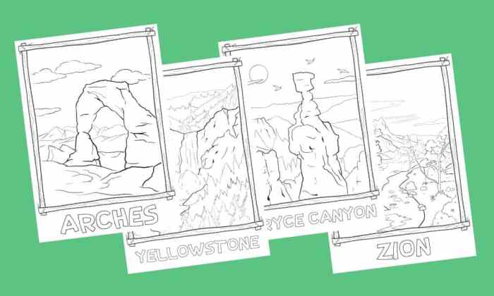 National parks coloring book