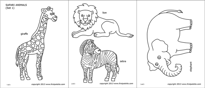 Jungle animal coloring page