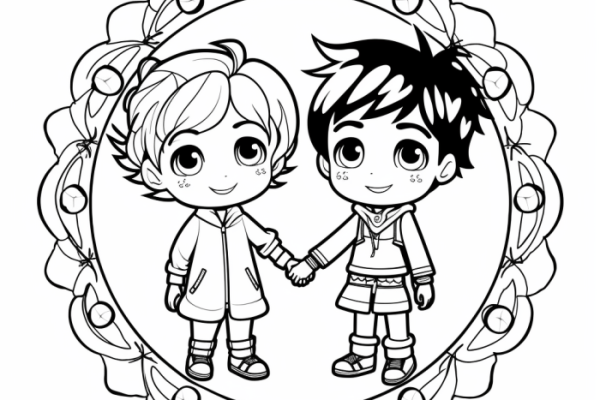 Anime coloring pages couple couples cute print chibi discover ideas