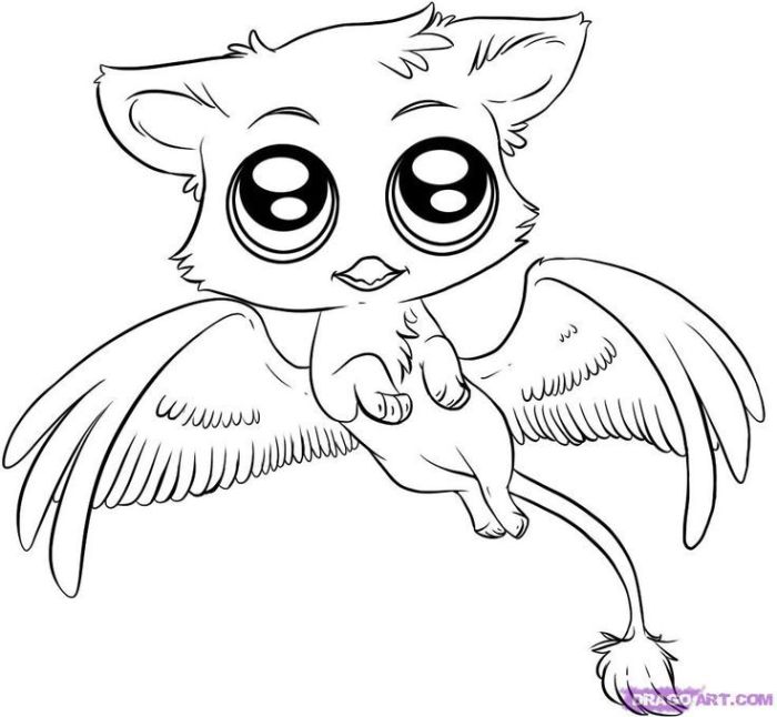 Anime animals coloring page