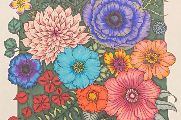 World of flowers coloring book