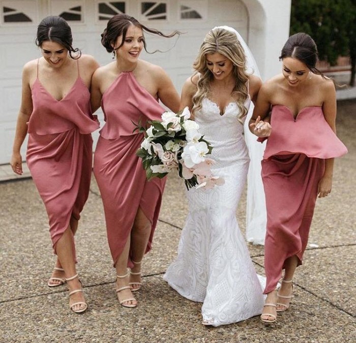 Dusty pink dresses for wedding