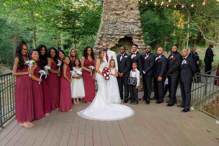 Black and burgundy wedding dress