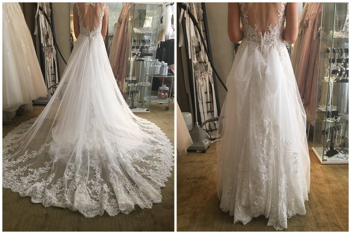 American bustle wedding dress