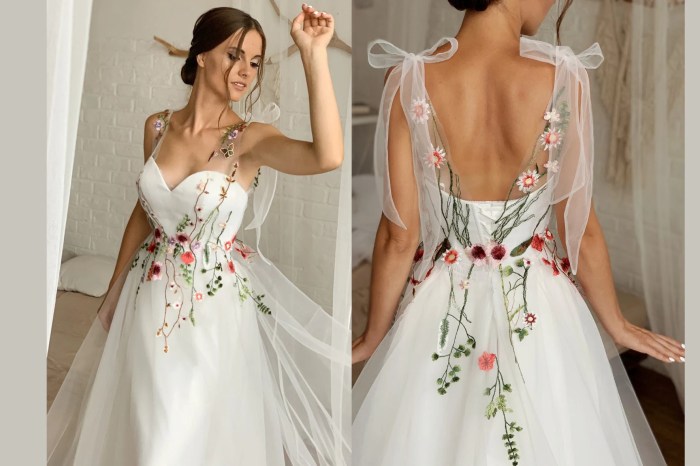 Embroidery on wedding dresses